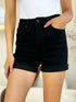 Judy Blue Full Size High Waist Tummy Control Cuffed Denim Shorts Black Denim Shorts