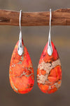 Handmade Teardrop Shape Natural Stone Dangle Earrings - DAVERRI FASHIONS