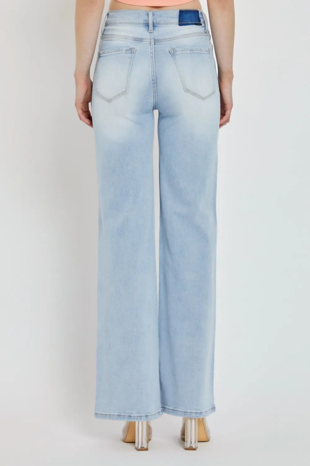 RISEN Full Size Wide Leg V Dipped Front Waist Jeans | Jeans Daverri Fashions