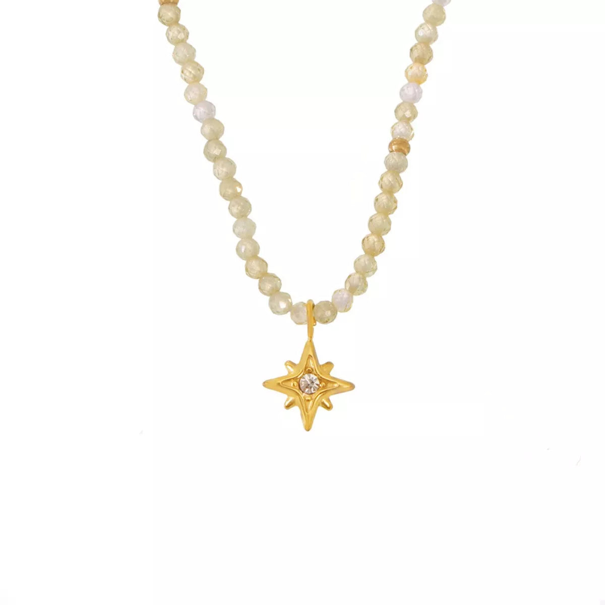 18K Gold-Plated Star Pendant Necklace with Zircon | Necklaces Daverri Fashions