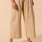 SO ME Mid Rise Wide Leg Chino Pants With Pockets OATMEAL Pants