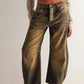 Retro Barrel Jeans with Pockets - DAVERRI FASHIONS
