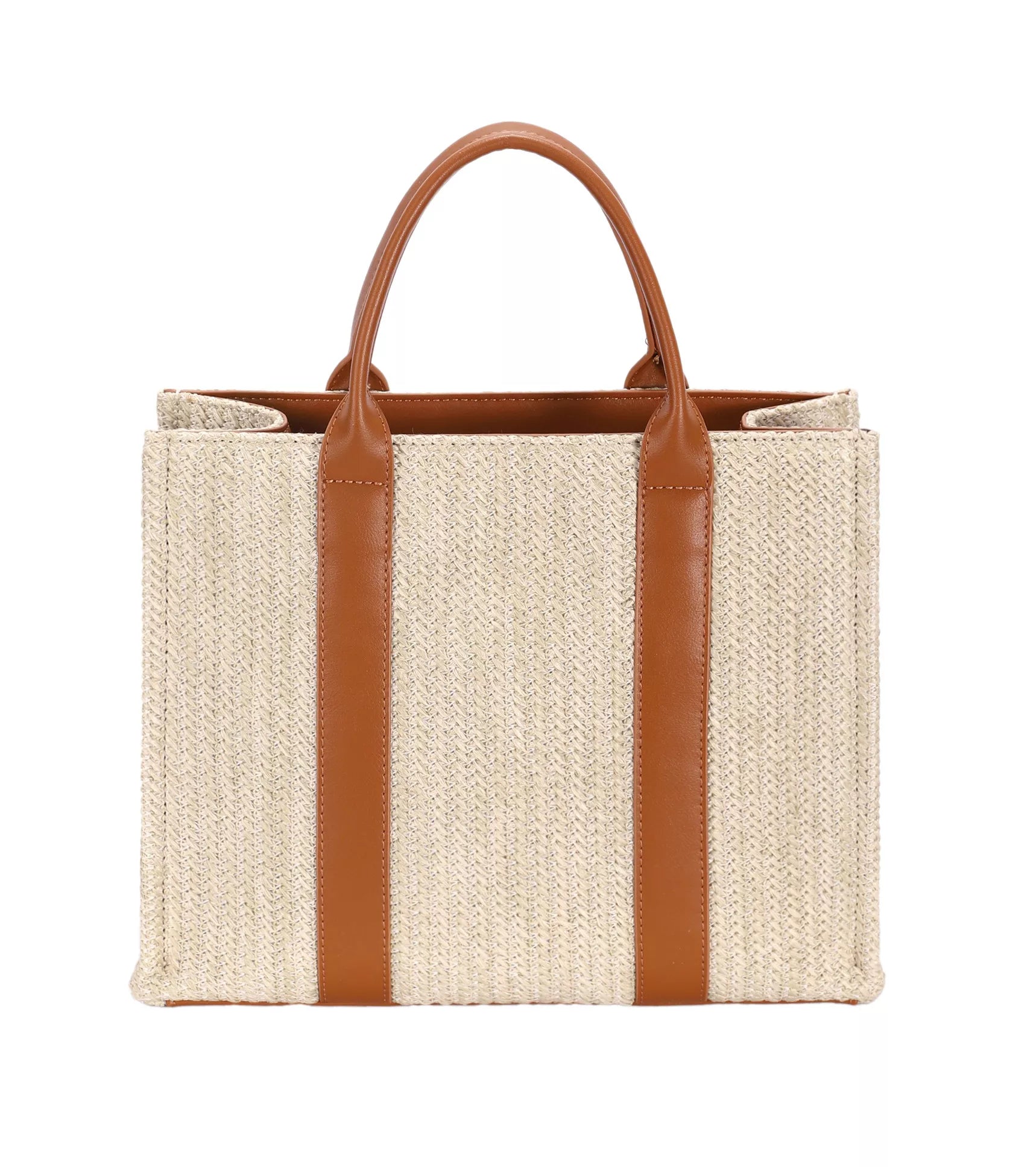 David Jones Square Woven Tote Handbag | Handbags Daverri Fashions