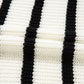 Daverri black white striped ribbed sleeveless sweater dress back