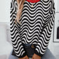 Wavy Striped Round Neck Sweater - DAVERRI FASHIONS