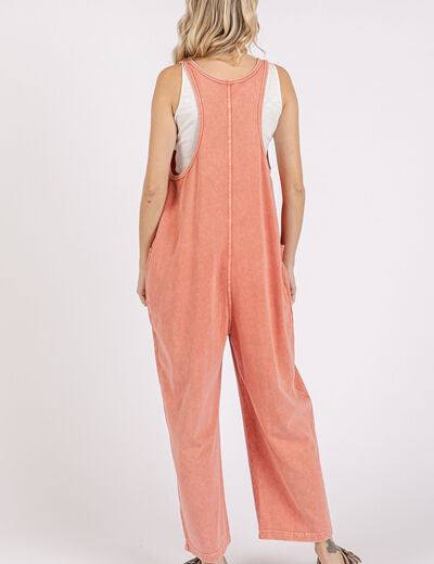 Mittoshop Scoop Neck Wide Leg Overalls Overalls