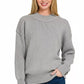Zenana Wide Neckband Drop Shoulder Sweater - DAVERRI FASHIONS