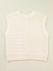 Cable Knit Dolman Sweater Vest | Sweater Vests Daverri Fashions