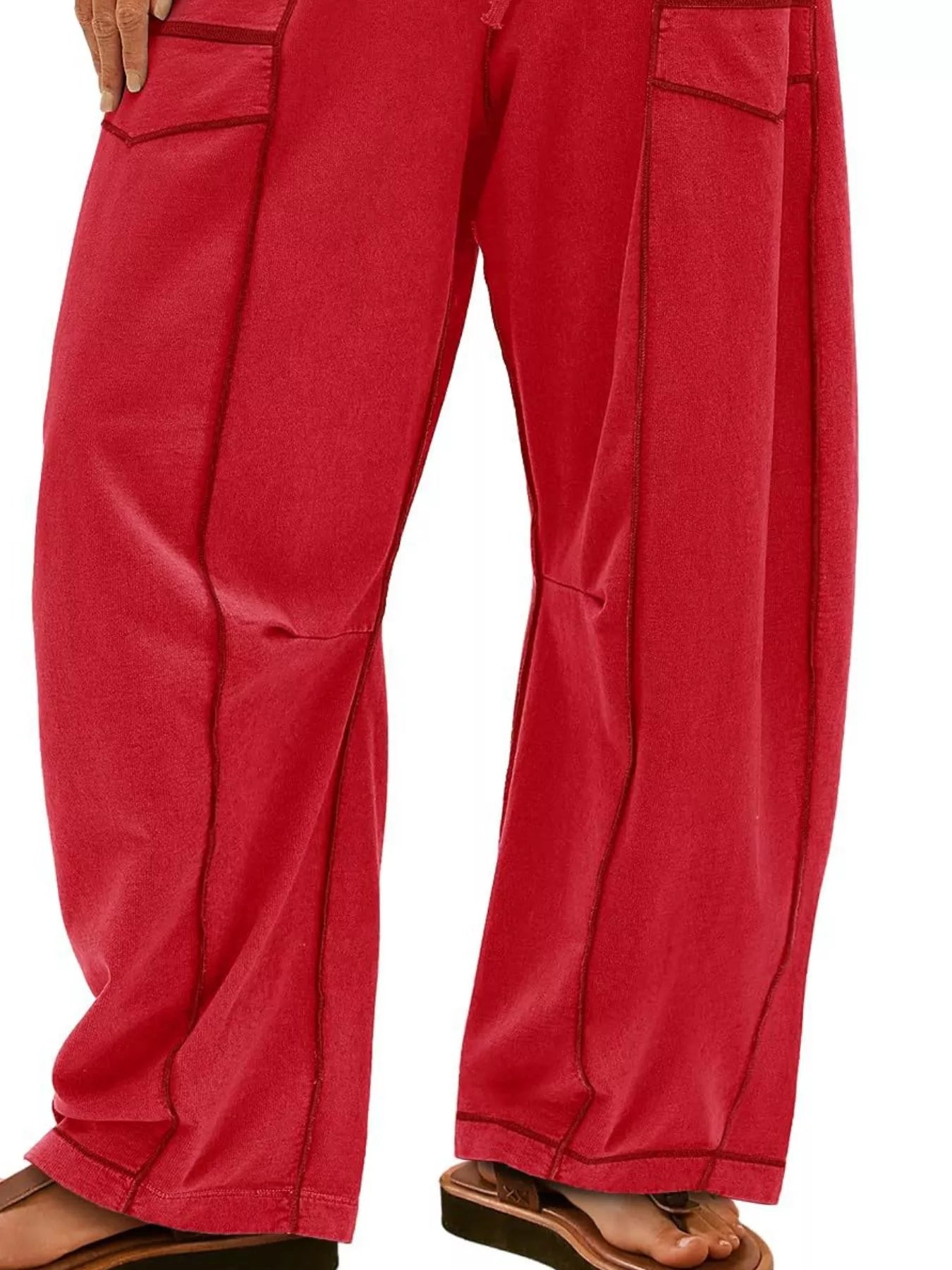 Drawstring Wide Leg Elastic Waist Pants | Pants Daverri Fashions