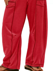 Drawstring Wide Leg Elastic Waist Pants | Pants Daverri Fashions