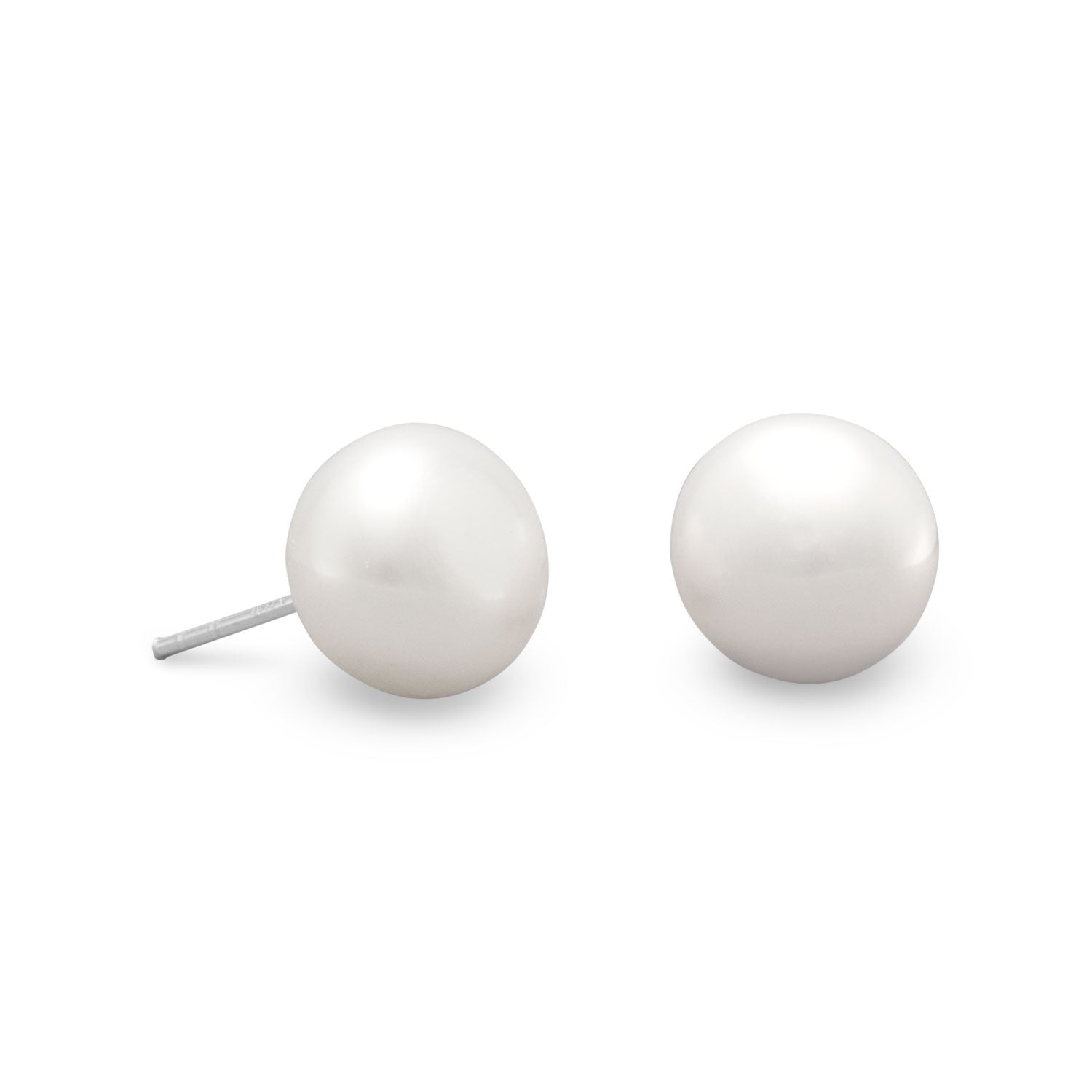 Cultured Freshwater Button Pearl Studs Default Title Earrings