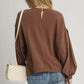 Umgee Linen Long Sleeve Top with Drawstring - DAVERRI FASHIONS