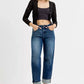 RISEN Slouchy Crop Barrel Cuffed Jeans - DAVERRI FASHIONS