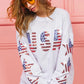 BiBi American Flag USA and Star Sequin Sweatshirt OFF WHITE Sweatshirts