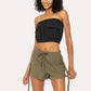 MONO B Cargochic Ribstop Tube Top BLACK
