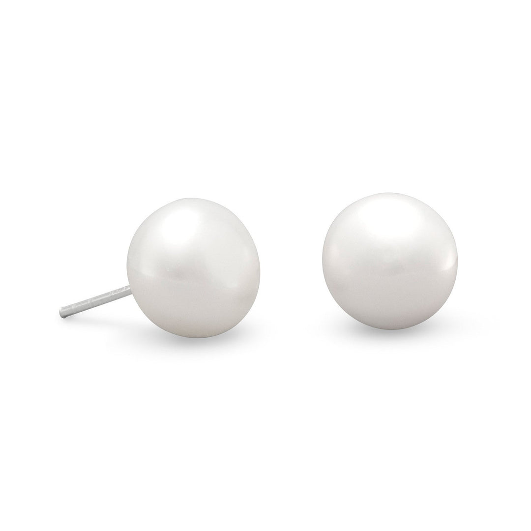 White Cultured Freshwater Pearl Stud Earrings Default Title Earrings