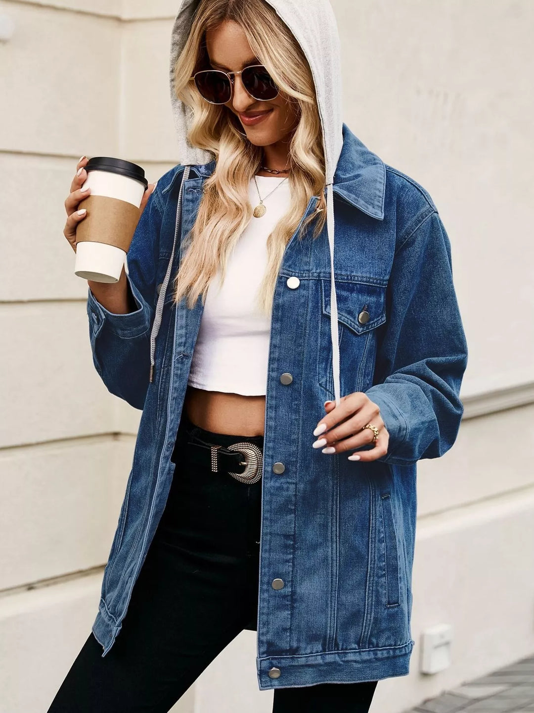 Button Up Long Sleeve Denim Jacket | Denim Jackets Daverri Fashions