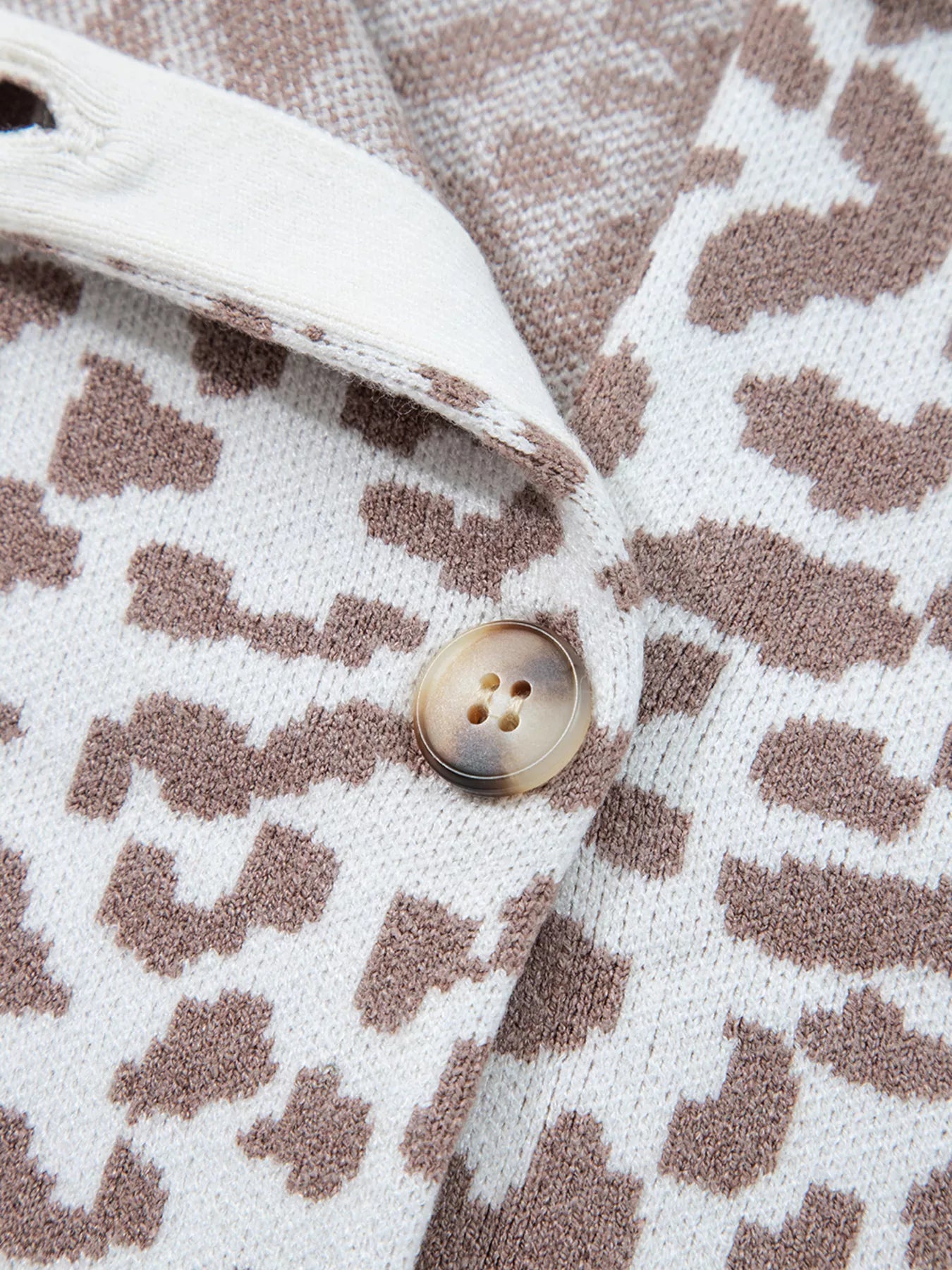 Leopard Drop Shoulder Chunky Knitted Cardigan | Cardigans Daverri Fashions