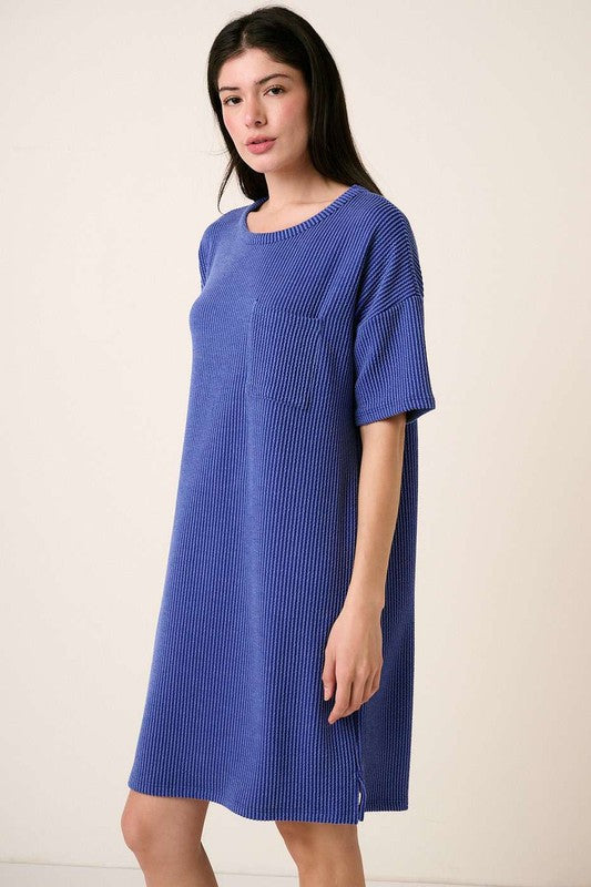 Mittoshop Urban Rib Knit Short Sleeve Tee Dress