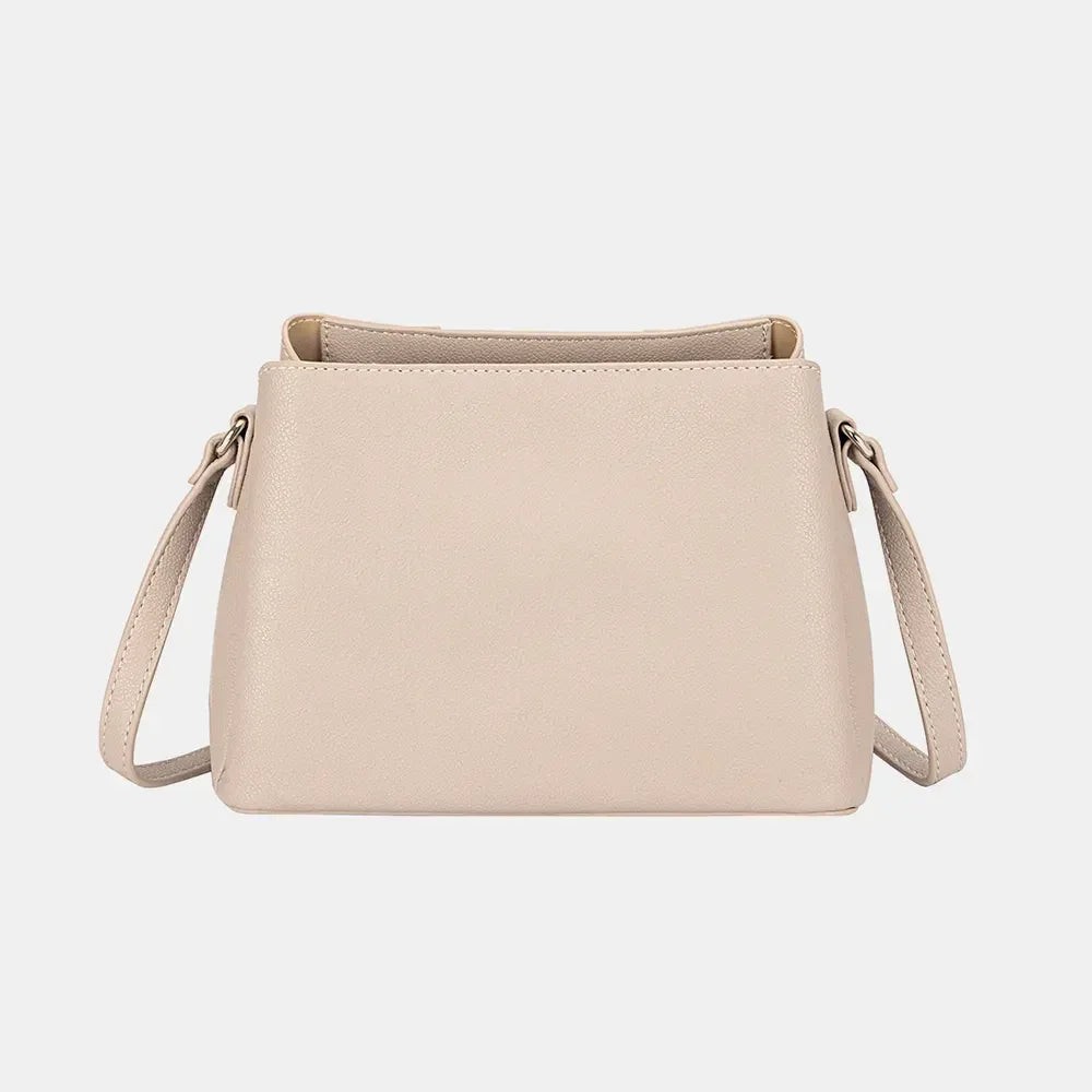 David Jones PU Leather Crossbody Bag - DAVERRI FASHIONS