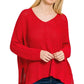 Zenana Dolman Sleeve V-Neck Sweater - DAVERRI FASHIONS
