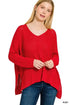 Zenana Dolman Sleeve V-Neck Sweater - DAVERRI FASHIONS