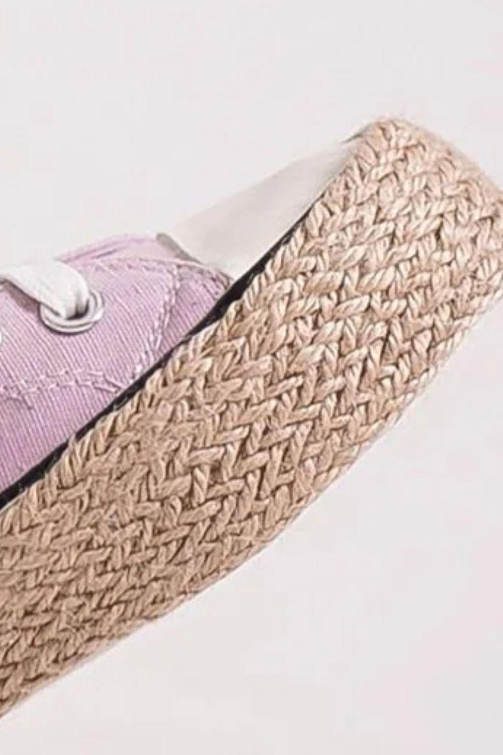 Lace Up Woven Espadrille Sole Sneakers SNEAKERS