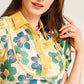 Umgee Floral Print Puff Sleeve Cropped Blouse - DAVERRI FASHIONS