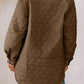 Snap Down Collared Winter Coat - DAVERRI FASHIONS
