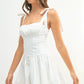 MABLE Shoulder Tie Corset Panel Mini Dress