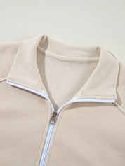 Drop Shoulder Zip Up Jacket and Drawstring Pants Active 2pcs Set | Loungewear Sets Daverri Fashions