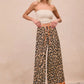 BiBi Leopard Print With Contrast Banded Wide Pants Pants