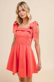 ORANGE SO ME Fit and Flare Washed Gameday Dress | Daverri Fashions