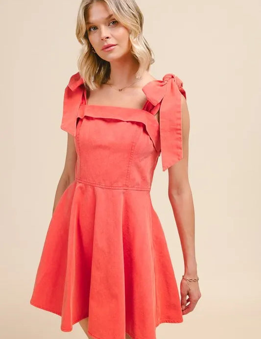 ORANGE SO ME Fit and Flare Washed Gameday Dress | Daverri Fashions