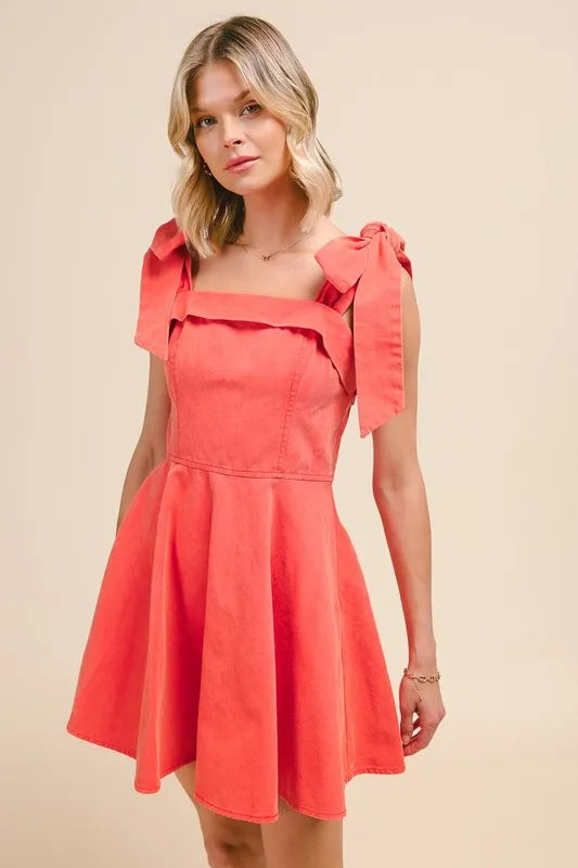 ORANGE SO ME Fit and Flare Washed Gameday Dress | Daverri Fashions