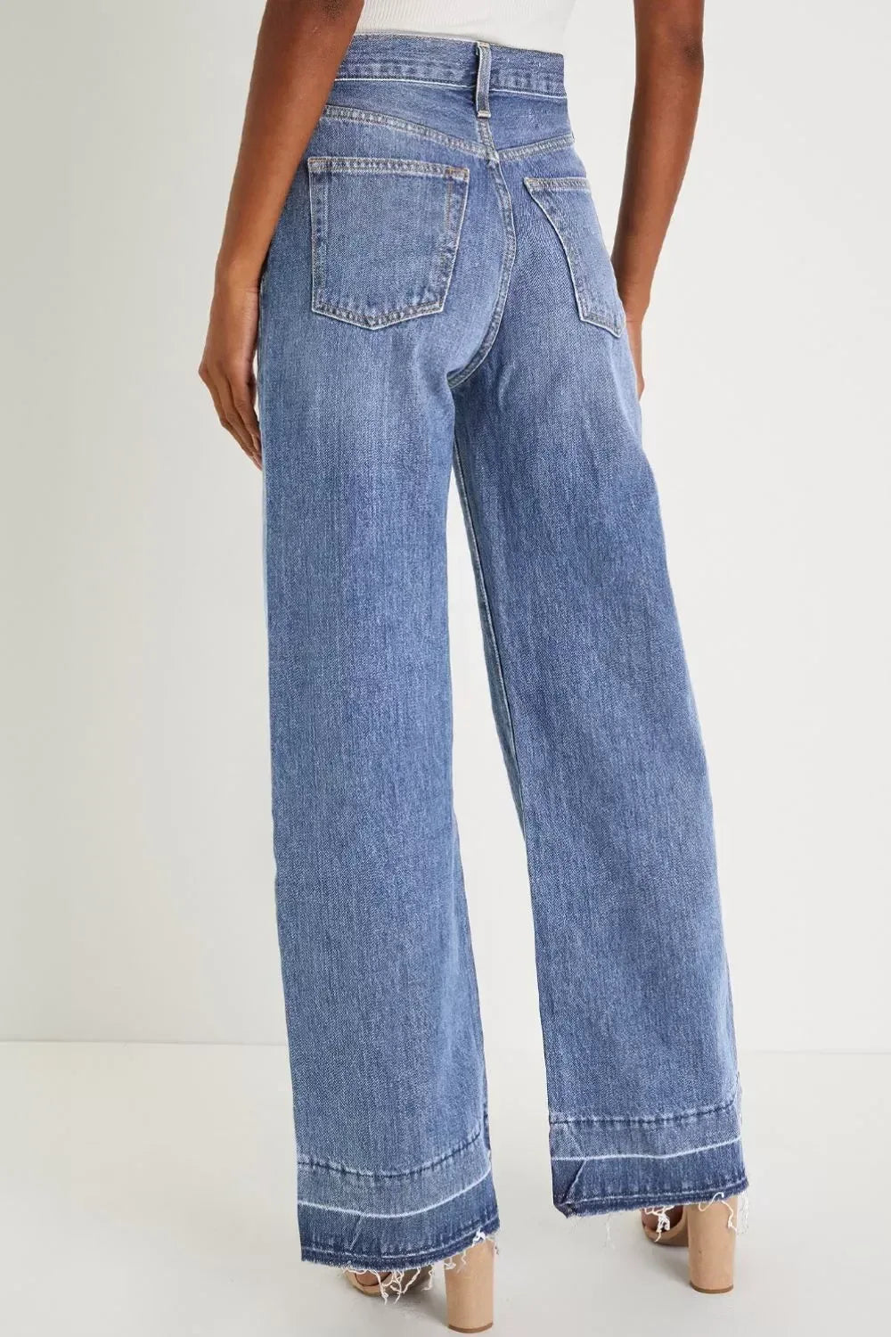 Daverri Fashions Wide Leg High Waist Jeans - DAVERRI FASHIONS
