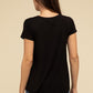 Flowy Round Hem Rayon Short Sleeve Top T-Shirts