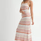 MABLE Lightweight Pointelle Chevron Knit Maxi Dress - DAVERRI FASHIONS