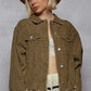 POL Raw Hem Button Up Jacket with Chest Pockets Jackets