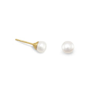 14 Karat Gold Plated Cultured Freshwater Pearl Stud Earrings Default Title Earrings