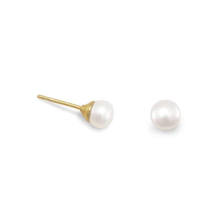 14 Karat Gold Plated Cultured Freshwater Pearl Stud Earrings Default Title Earrings