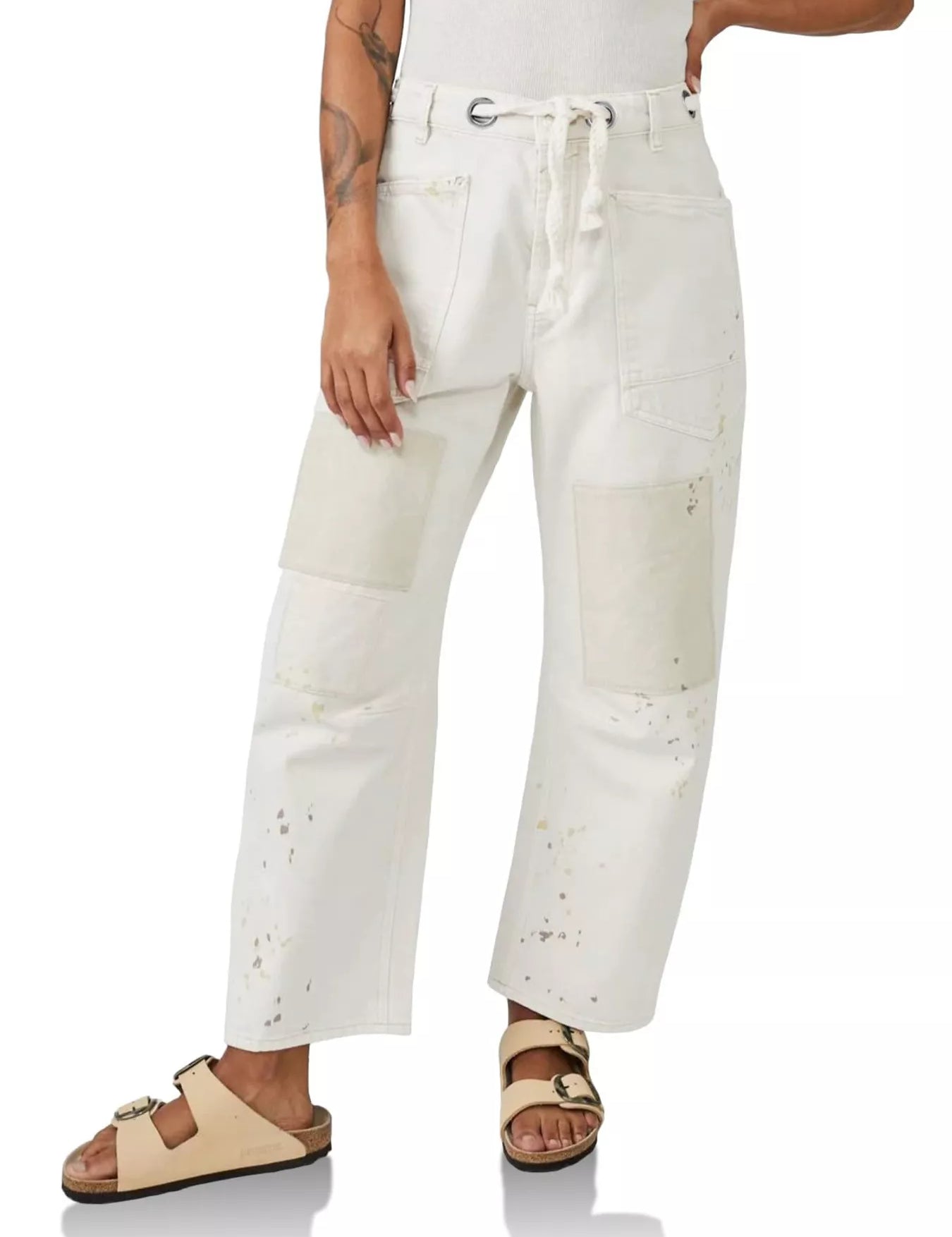 White Washed Wide Leg Barrel Jeans | Jeans Daverri Fashions