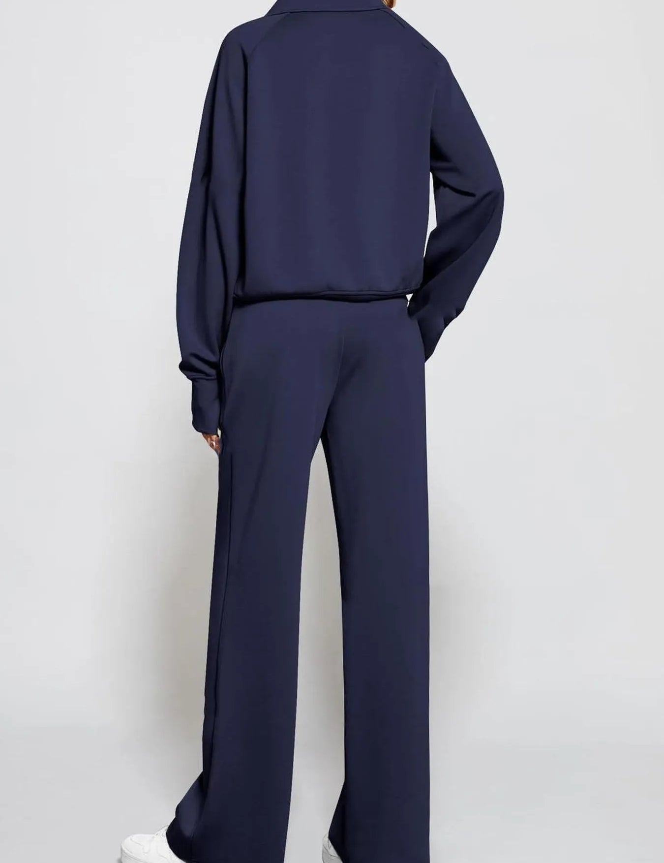 Half Zip Long Sleeve Top and Pants Set | Loungewear Sets Daverri Fashions