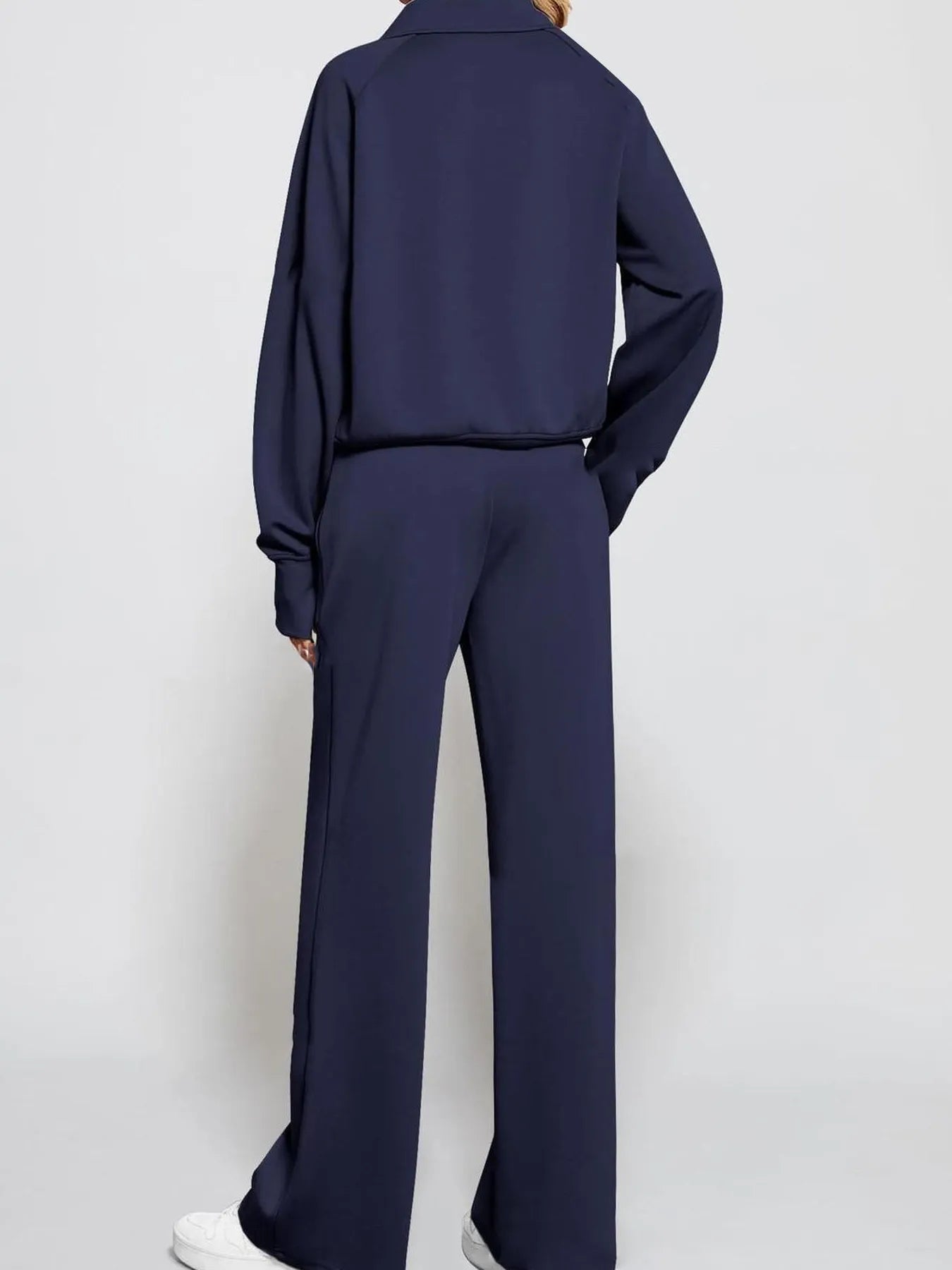Half Zip Long Sleeve Top and Pants Set | Loungewear Sets Daverri Fashions