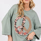 SAGE + FIG Floral Peace Patch Round Neck Top - DAVERRI FASHIONS