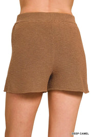 Zenana Round Neck Knit Top and Shorts Sweater Set | Daverri Fashions