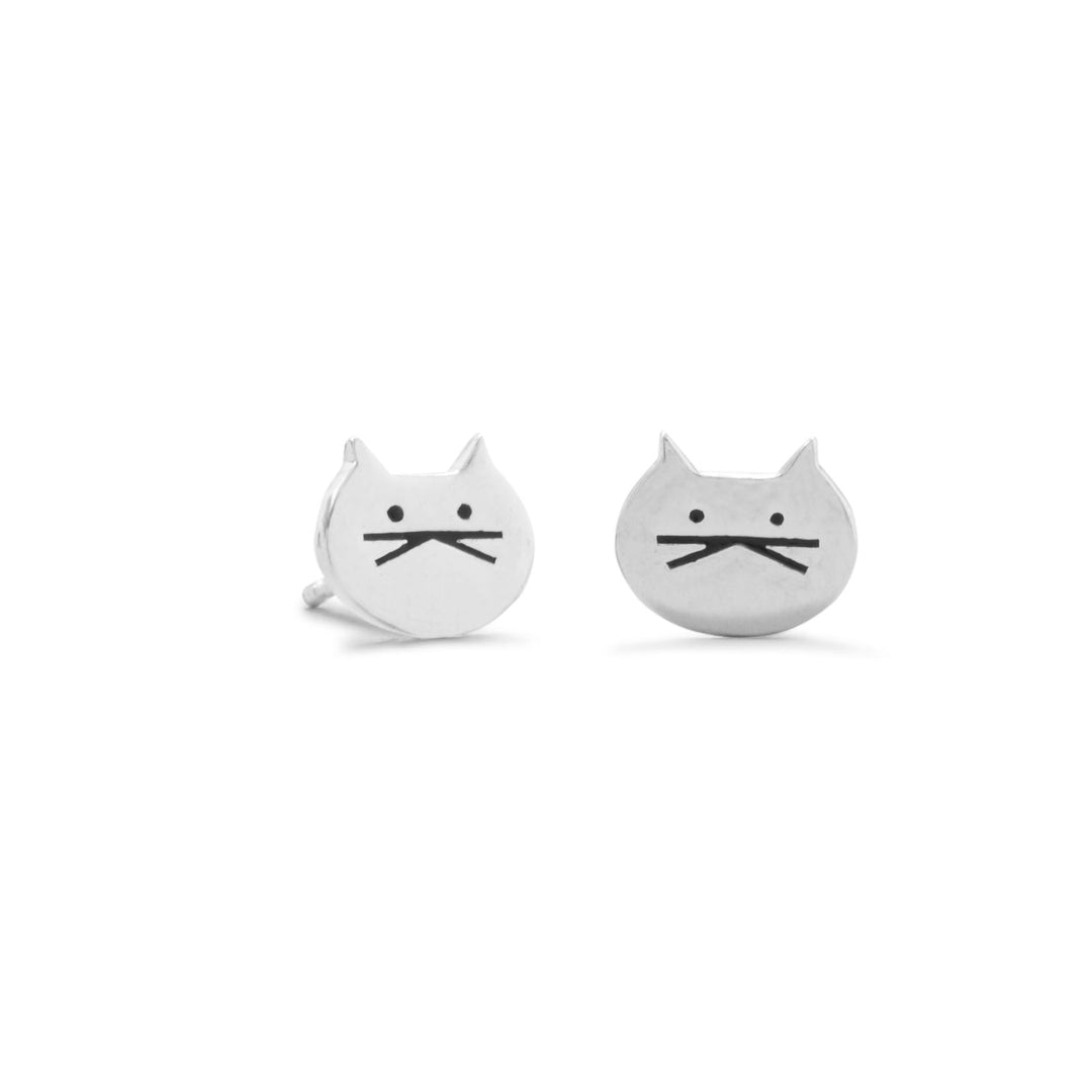 Polished Cat Face Earrings Default Title Earrings