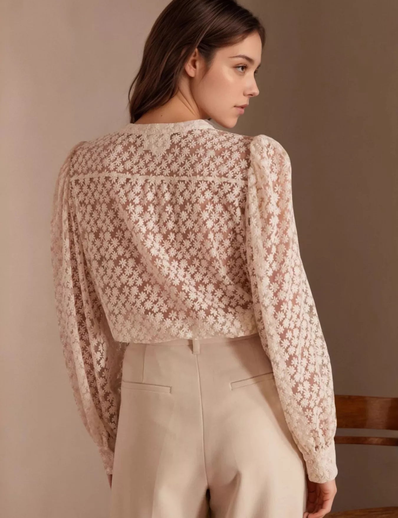 Lace Long Sleeve Shirt | Shirts Daverri Fashions