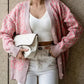 Button Up Long Sleeve Cardigan - DAVERRI FASHIONS