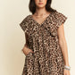 Davi & Dani Animal Printed Velvet Ribbon Mini Dress - DAVERRI FASHIONS